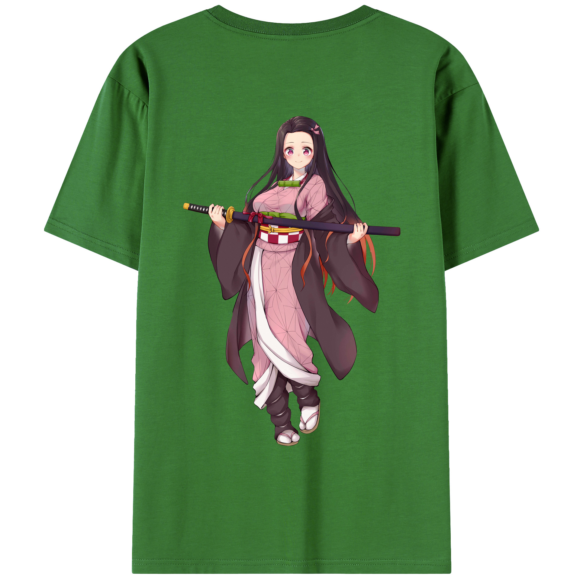 （画像用） 鬼滅の刃（きめつのやいば）竈門 禰󠄀豆子／かまど ねずこ Kamado Nezuko レディース半袖Tシャツ(バックプリント)